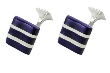 Sterling silver square handmade cufflinks with Lapis