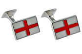 Silver Plated St George Cross Cufflinks