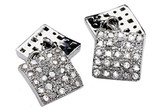 Silver Cufflinks With White Cubic Zirconia 