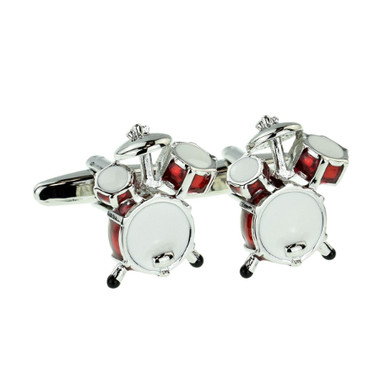 Beat to the rhythm with our fabulous red dum kit cufflinks