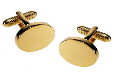 Oval Gilt Cufflinks : suitable for engraving (additional charge)