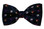 men's black with coloured circles pattern silk bow tie