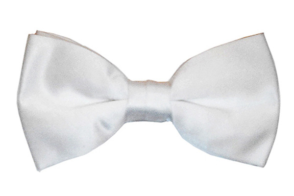 White colour silky bow tie for men | Cufflinks World