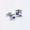 Rectangular chrome cufflinks with two tones of purple rectangules design cufflinks
