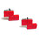 Red Tetromino Shape Cufflinks