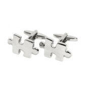 Rhodium plated Jigsaw Pieces Cufflinks