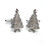 Sparkly silver coloured Christmas tree Cufflinks
