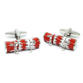 Red and White Christmas Cracker Cufflinks