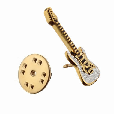 Golden Guitar Lapel Pin Badge
