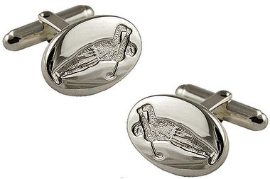 Sterling Silver Engraved Image of Golfer Cufflinks