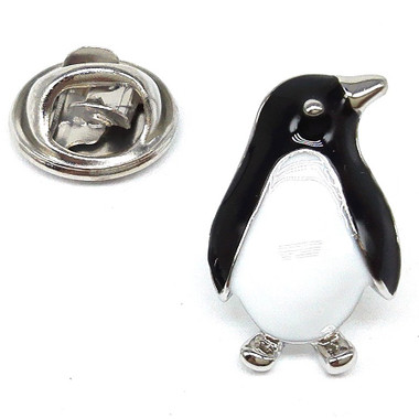Black & White Classic Penguin Design Lapel Pin Badge