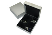 Jewellery Storage Box with six compartments with black velvetine covering and soft silky black lid lining.
(please note cufflinks not included)