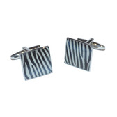 Square Black & White Zebra Stripe Cufflinks