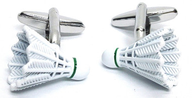 Delicate and detailed: White Badminton Shuttlecock Sports Cufflinks