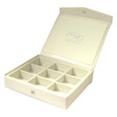 Beige Faux Leather Cufflink / Jewellery Storage Box 
Excellent for Ladies as well as men!