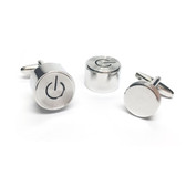 Power ON/OFF Switch style Cufflinks - with moving 'turning' action