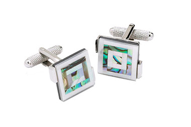 Mother of  Pearl Cufflinks with Shell Montage 