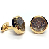 Fascinating, funky - and formal all at the same time: Steampunk encased gears cufflinks - with moving escapement!