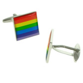 Sqaure Rainbow Cufflinks (Also available with wedding wording)