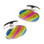 Beautiful, colourful oval : rainbow striped cufflinks