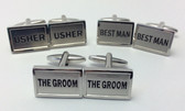  Groom, Best Man and Usher Rectangular  Cufflinks