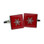 Red Tile Cufflinks with Silvery Snowflake Design