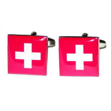 Square Swiss State Flag Cufflinks