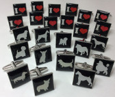 I Love My Dog: Choose your dog breed cufflinks from the list.