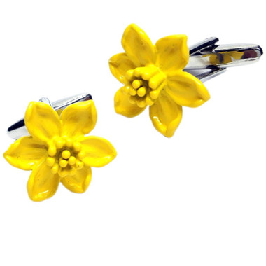 Yellow Daffodill Flower Cufflinks