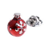 Red Spherical Christmas Bauble Lapel Pin Badge