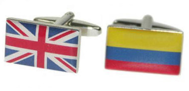 Union Jack and Colombian Flag Cufflinks 