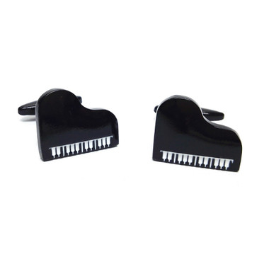 Grand Piano Style Black Cufflinks 