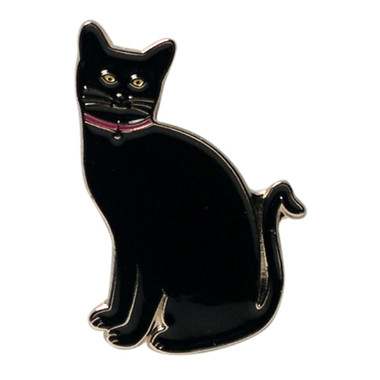 Lucky Black Cat Lapel Pin Badge