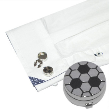Football Design Button Covers (pair): perfect for shirts that have buttons and no cufflinks holes!