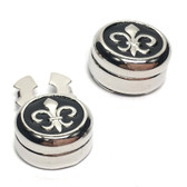 Fleur De Lys Design Cuff Button Covers (pair): perfect for shirts that have buttons and no cufflinks holes!