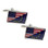 Representation of USA and European Union combined flags as cufflinks