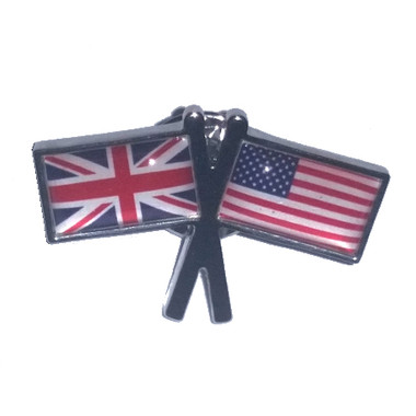 Union Jack and Stars and Stripes Friendship Flags Lapel Pin Badge