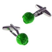 3D Green Brussel Sprout Style Cufflinks