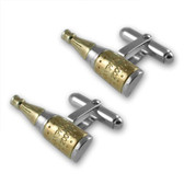 Sterling silver & gold-plated 'cristal' champagne bottle cufflinks