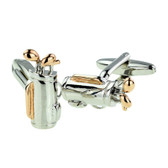 Two Tone Golf bag and clubs design Cufflinks