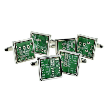 Upcycled Circuit Board cufflinks
