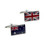 One of each: Australian Flag on one cuff and the Union Jack on the other cuff - as a pair of cufflinks