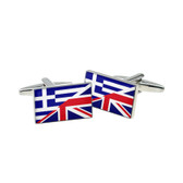 Greek / Union Jack Flags combined cufflinks
