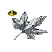 Beautiful pewter leaf shape lapel pin badge