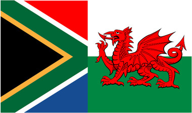 South African and Welsh Flag combined image