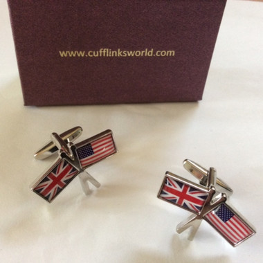 UK / USA Friendship Flags Cufflinks
