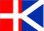 Illustration design for vertical split of Danish and Scotish flags