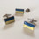 Matching Ukraine Flag cufflinks and lapel pin badge