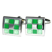 Square Green Mosaic style cufflinks
