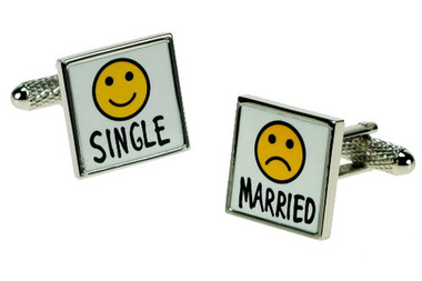 Single/Married Wedding cufflinks